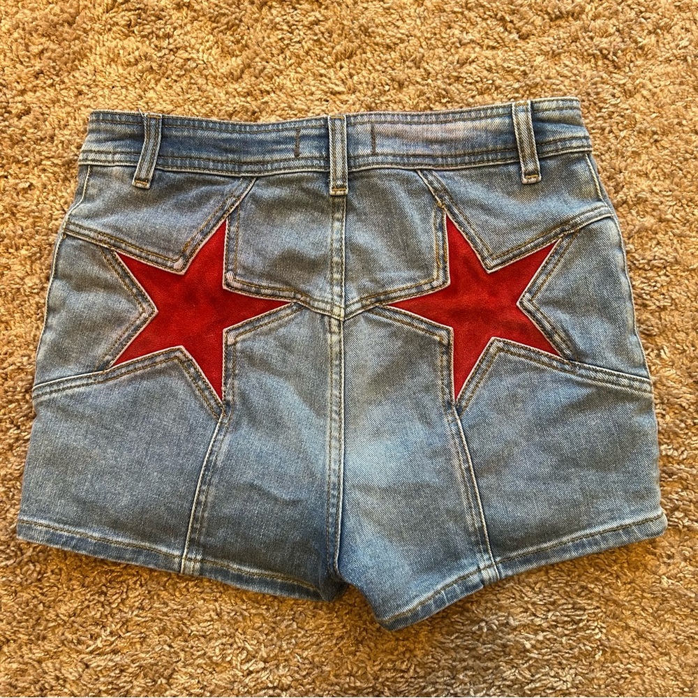 Free people firecracker shorts size 29 blue and red star shorts